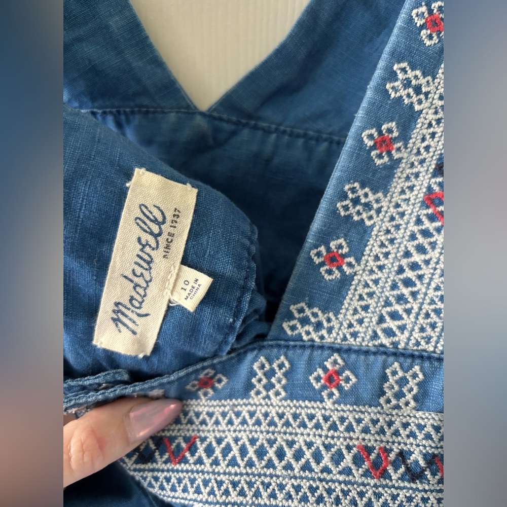 Madewell Embroidered Siesta Denim Top - Picture 6 of 6